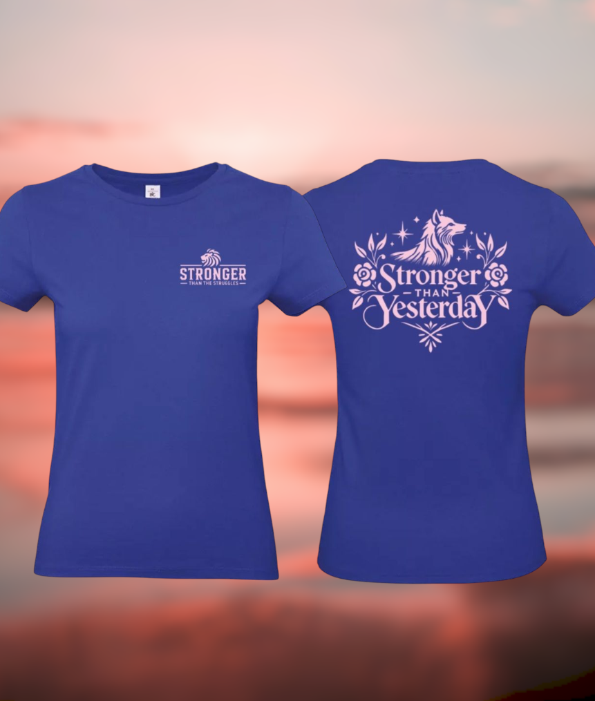 Stronger Than Yesterday Dames T-Shirt - Power Edition (Roségouden & Roze logo's)