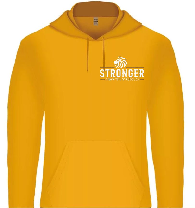 Stronger Than The Struggles Unisex Hoodie - Original Edition (Wit/Brons & Zwart/Brons Logo)