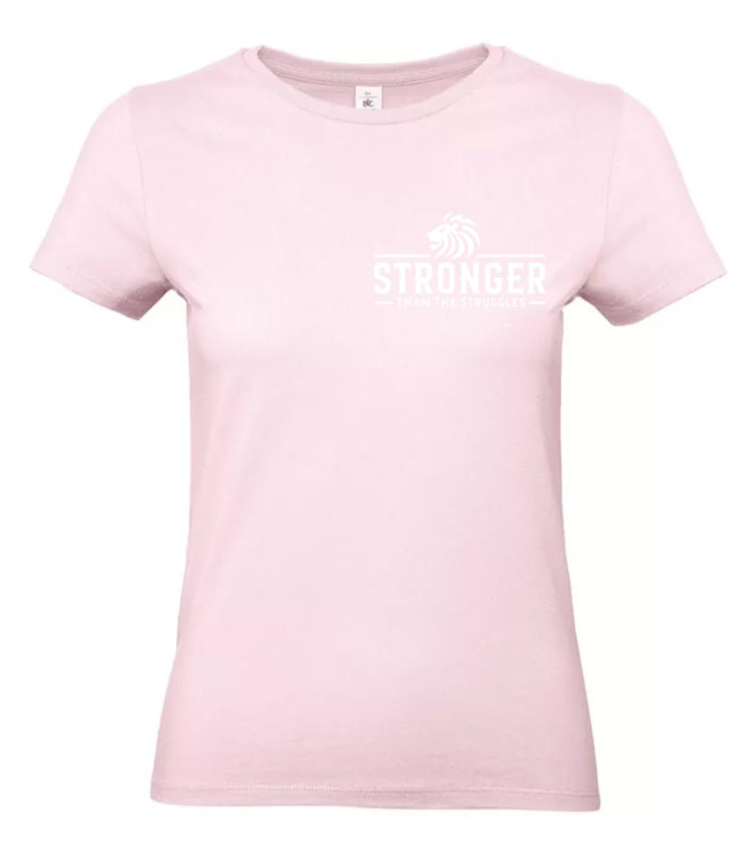 Stronger Than The Struggles Dames T-Shirt - Classic Edition (Witte & Zwarte logo)