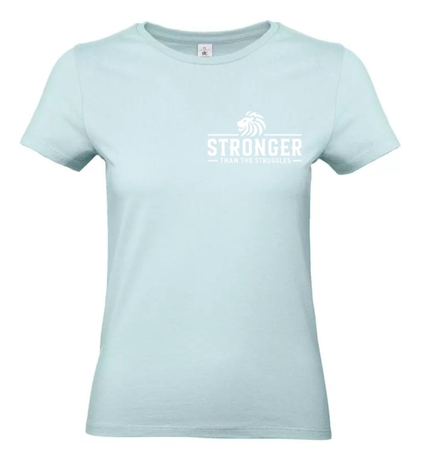 Stronger Than The Struggles Dames T-Shirt - Classic Edition (Witte & Zwarte logo)