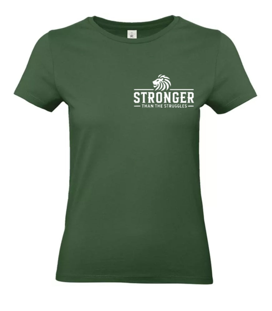 Stronger Than The Struggles Dames T-Shirt - Classic Edition (Witte & Zwarte logo)