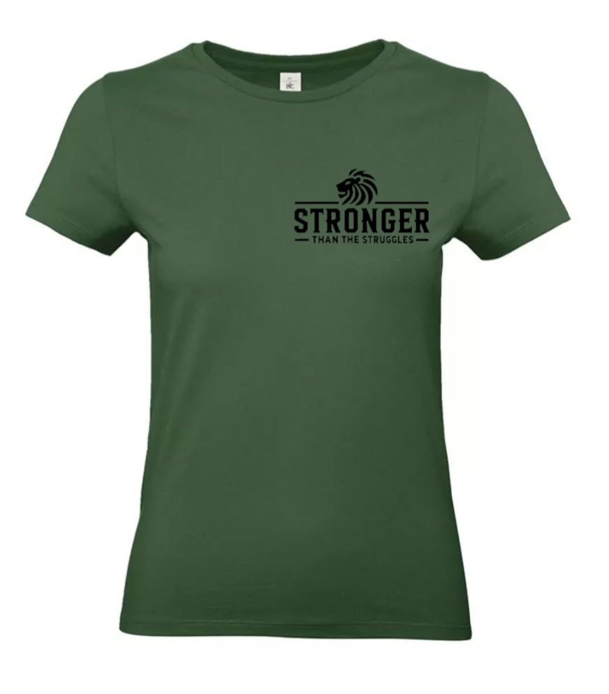 Stronger Than The Struggles Dames T-Shirt - Classic Edition (Witte & Zwarte logo)