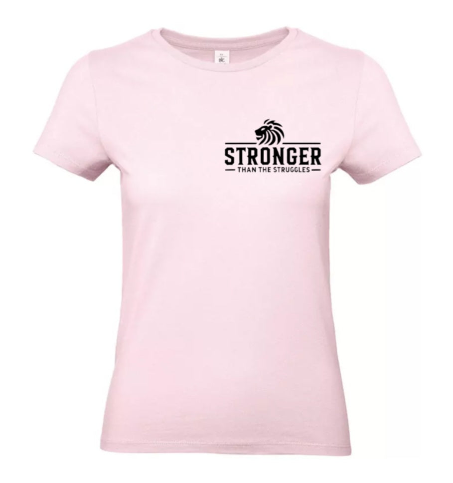 Stronger Than The Struggles Dames T-Shirt - Classic Edition (Witte & Zwarte logo)