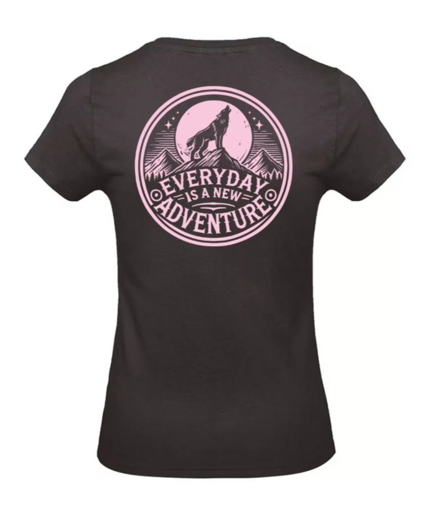Everyday Is A New Adventure Dames T-Shirt - Power Edition (Roségouden & Roze logo's)