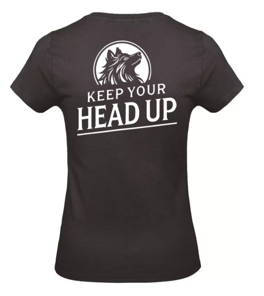 Keep Your Head Up Dames T-Shirt - Classic Edition (Witte & Zwarte Logo's)