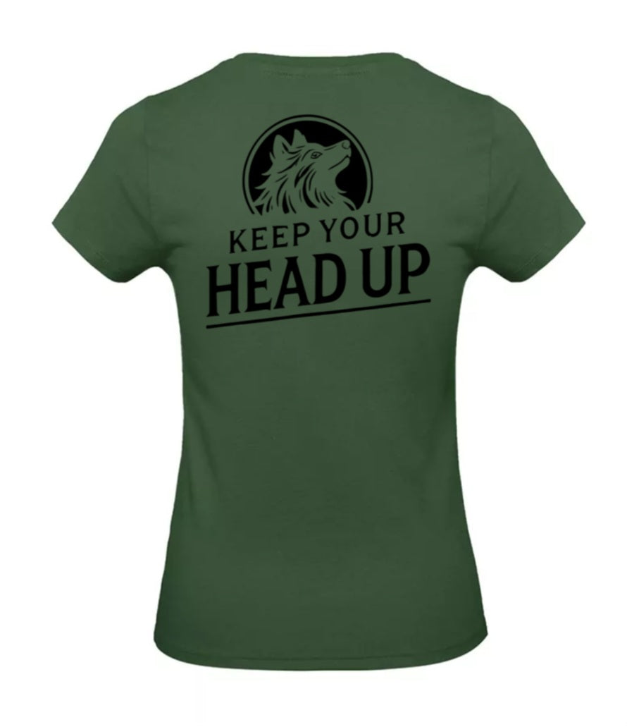 Keep Your Head Up Dames T-Shirt - Classic Edition (Witte & Zwarte Logo's)