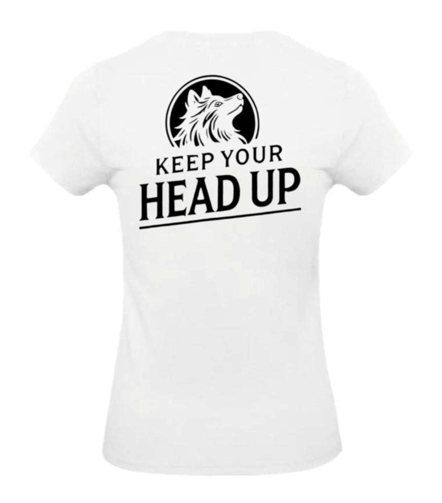 Keep Your Head Up Dames T-Shirt - Classic Edition (Witte & Zwarte Logo's)