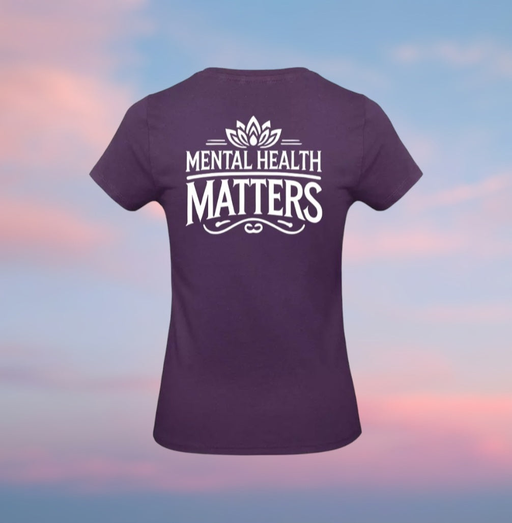 Mental Health Matters Dames T-Shirt - Classic Edition (Witte logo's)