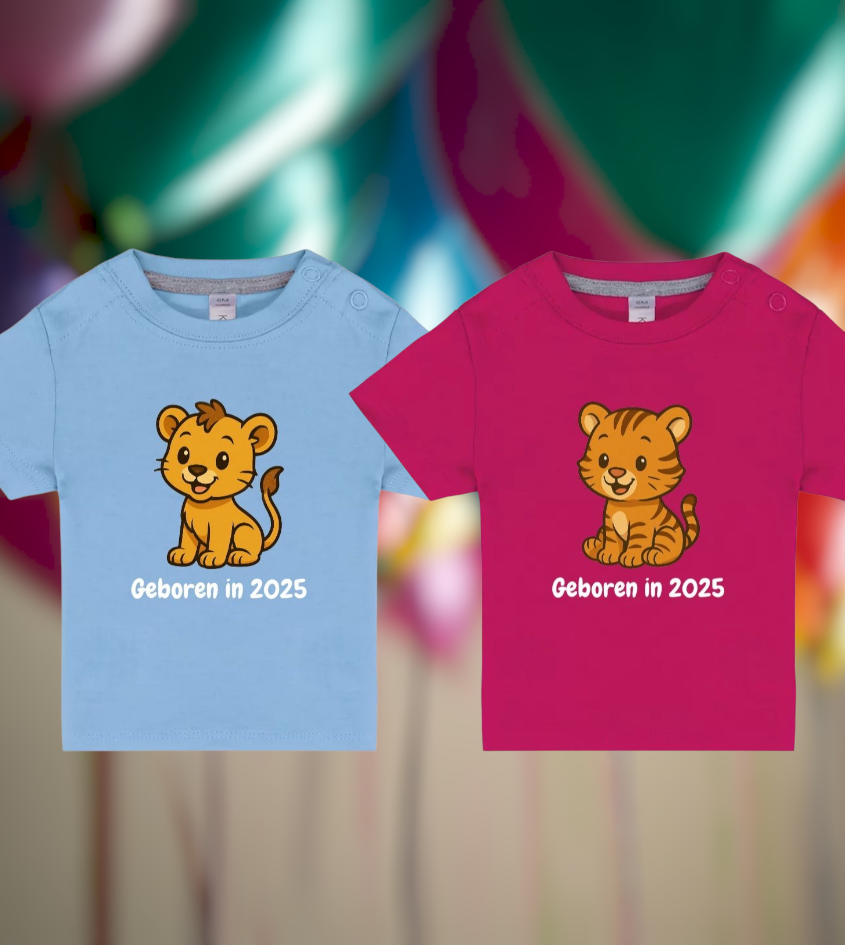 Geboren In 2025 Baby T-Shirt – Animals Edition