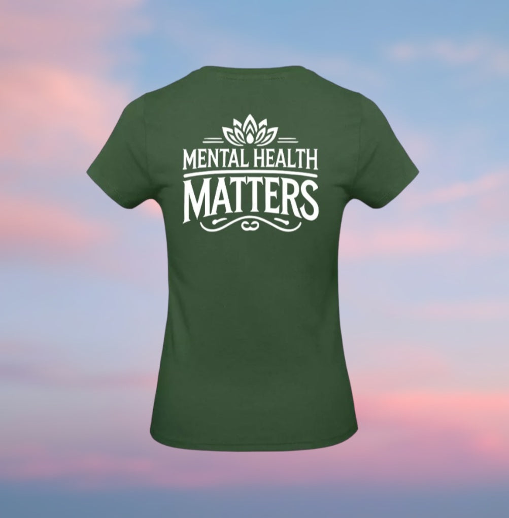 Mental Health Matters Dames T-Shirt - Classic Edition (Witte logo's)