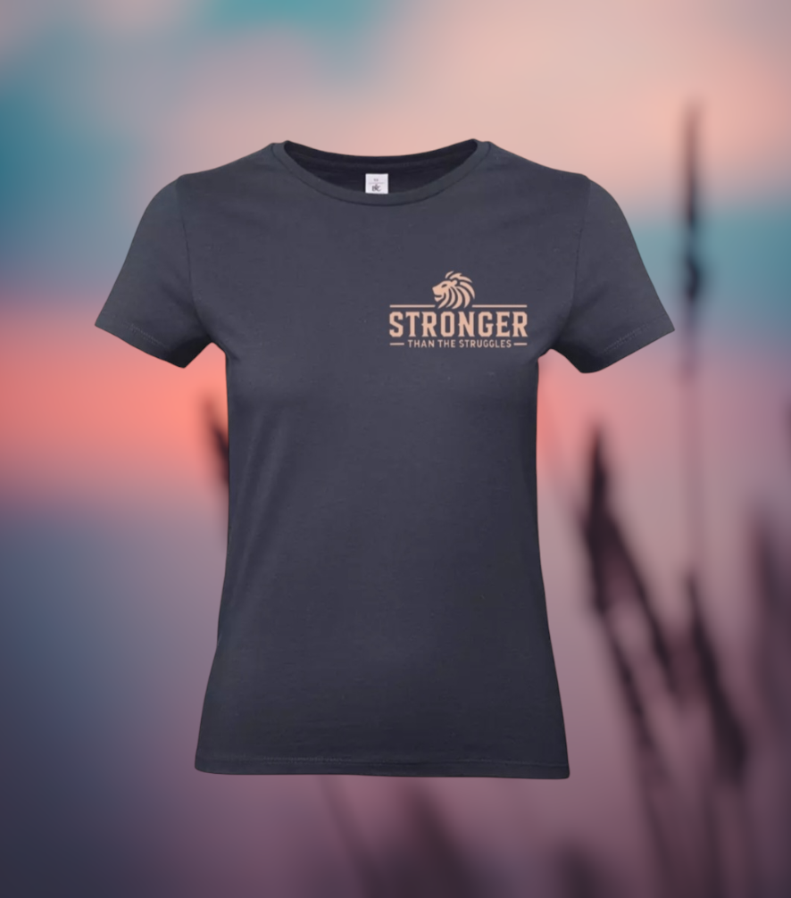 Stronger Than The Struggles Dames T-Shirt - Power Edition (Roségouden & Roze logo)