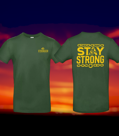 Stay Strong Heren T-Shirt - Power Edition (Gouden Logo's)