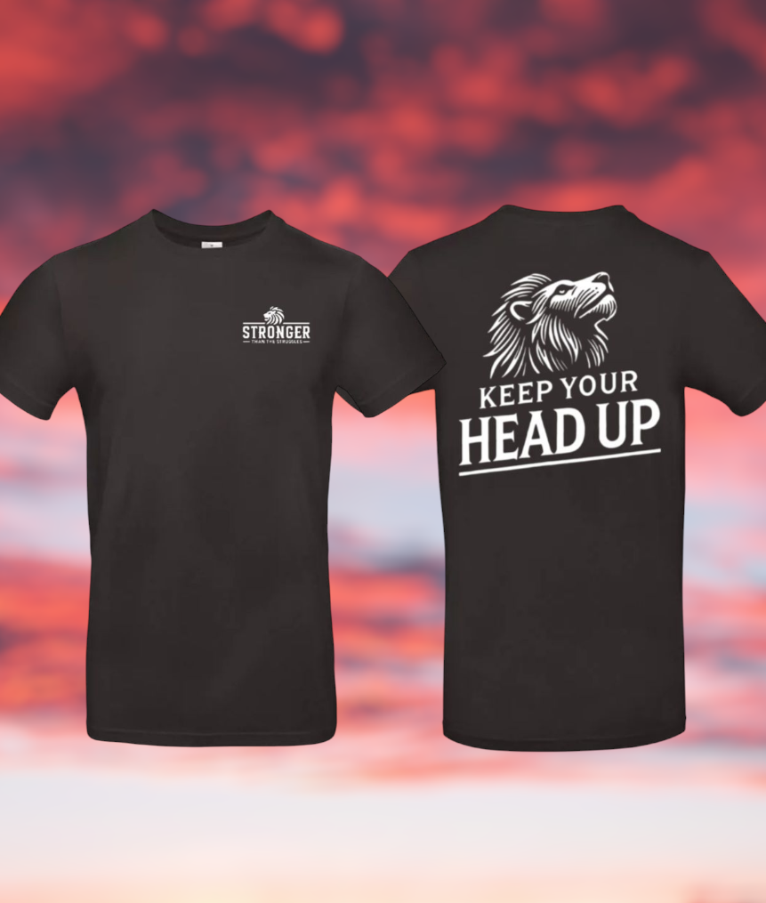 Keep Your Head Up Heren T-Shirt - Classic Edition (Witte & Zwarte logo)