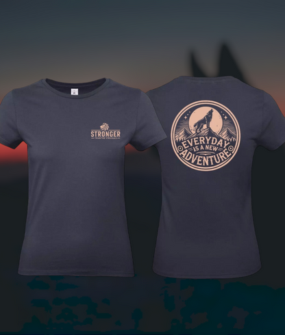 Everyday Is A New Adventure Dames T-Shirt - Power Edition  (Roségouden & Roze logo's)