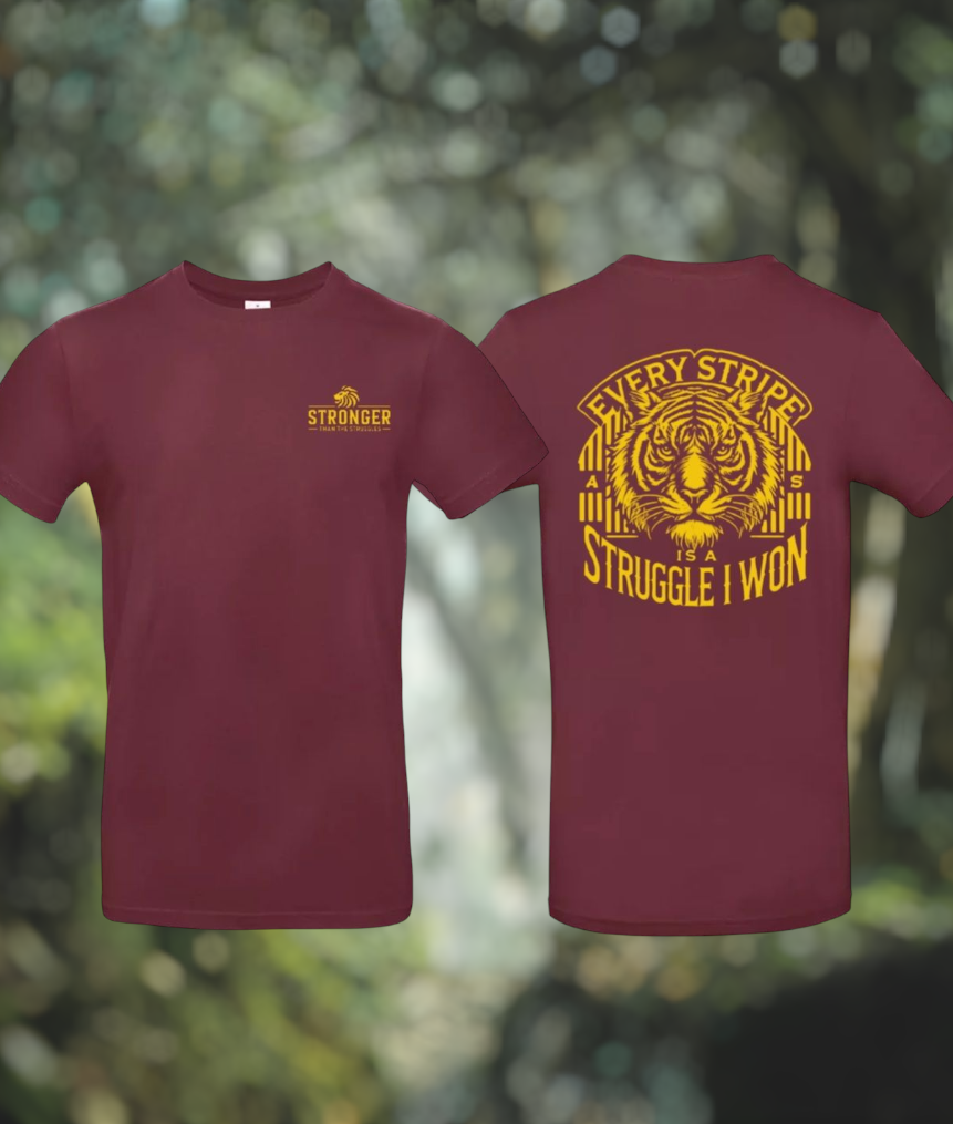 Earned Stripes Heren T-Shirt - Power Edition  (Goud/Witte & Gouden Logo's)