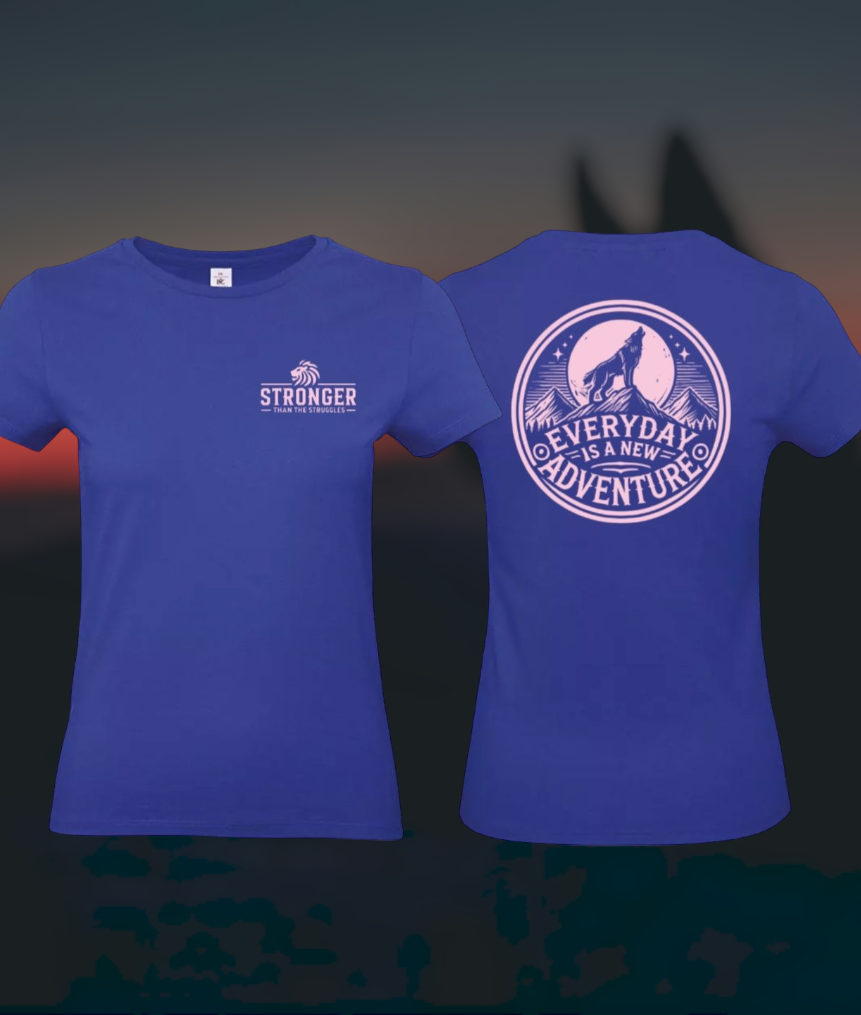 Everyday Is A New Adventure Dames T-Shirt - Power Edition  (Roségouden & Roze logo's)