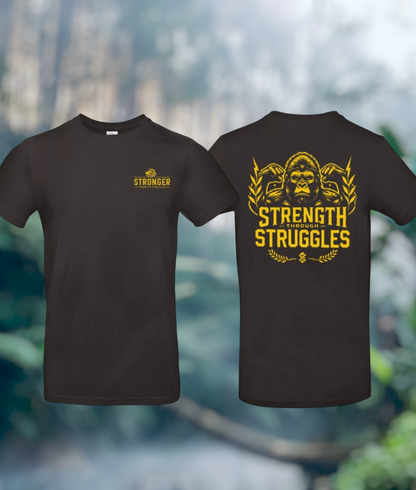 Strength Through Struggles Heren T-Shirt - Power Edition  (Goud/Witte & Gouden logo's