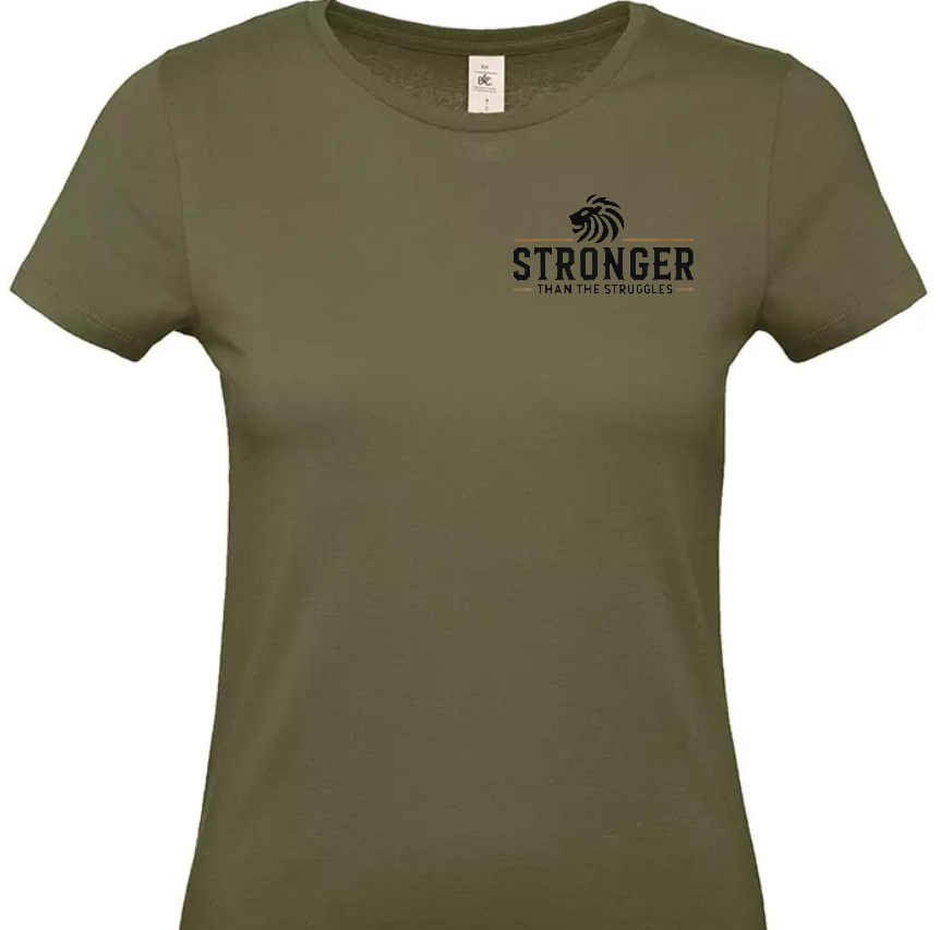 Stronger Than The Struggles Dames T-Shirt - Original Edition (Zwart/Bronze & Wit/Bronze Logo)