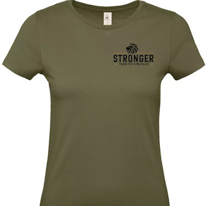 Stronger Than The Struggles Dames T-Shirt - Original Edition (Zwart/Bronze & Wit/Bronze Logo)
