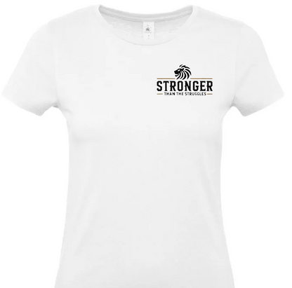 Stronger Than The Struggles Dames T-Shirt - Original Edition (Zwart/Bronze & Wit/Bronze Logo)