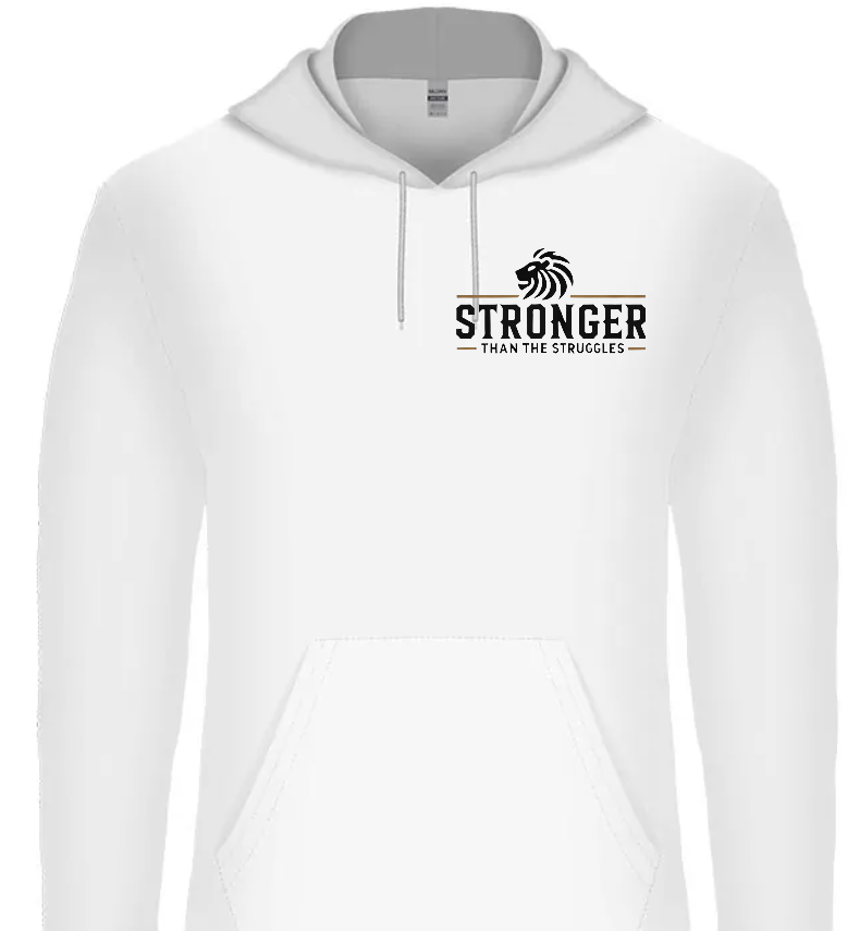 Stronger Than The Struggles Unisex  Hoodie - Original Edition (Wit/Brons & Zwart/Brons Logo)