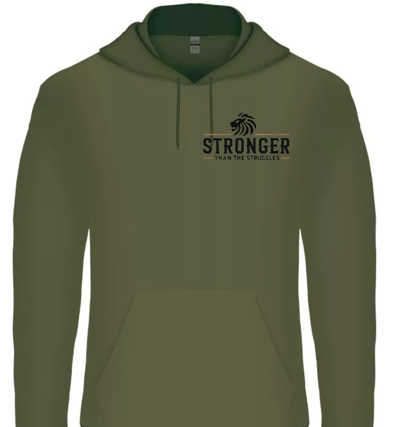 Stronger Than The Struggles Unisex  Hoodie - Original Edition (Wit/Brons & Zwart/Brons Logo)