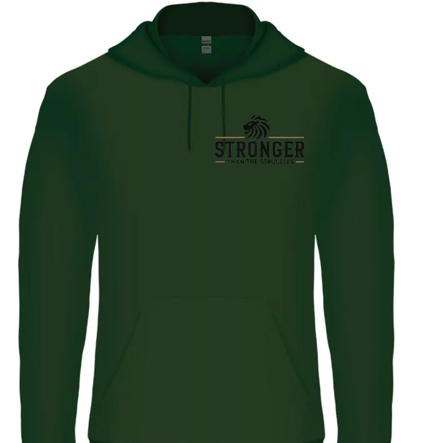 Stronger Than The Struggles Unisex  Hoodie - Original Edition (Wit/Brons & Zwart/Brons Logo)