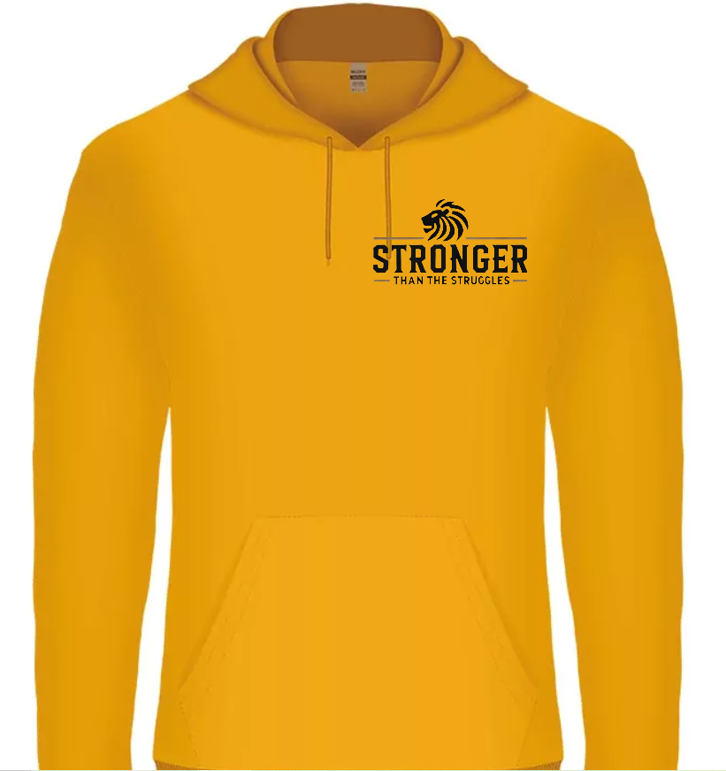 Stronger Than The Struggles Unisex  Hoodie - Original Edition (Wit/Brons & Zwart/Brons Logo)