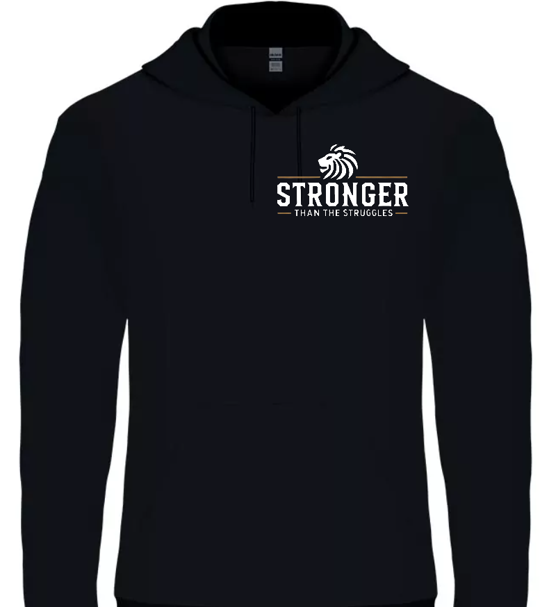 Stronger Than The Struggles Unisex  Hoodie - Original Edition (Wit/Brons & Zwart/Brons Logo)