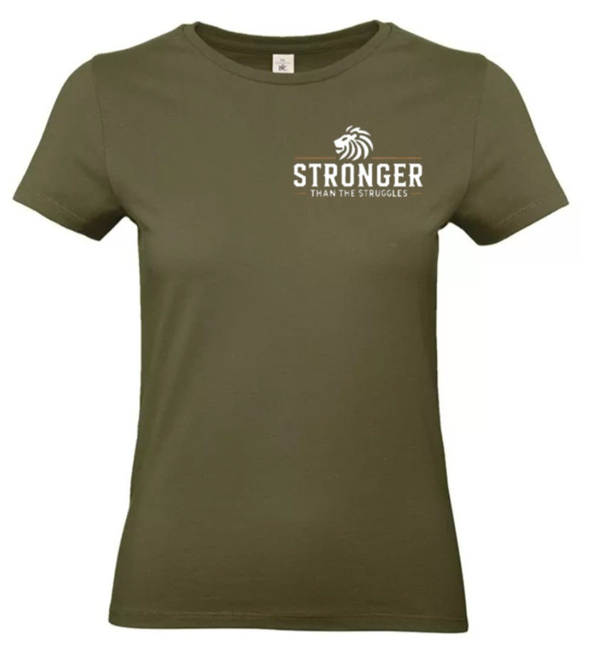 Stronger Than The Struggles Dames T-Shirt - Original Edition (Zwart/Bronze & Wit/Bronze Logo)