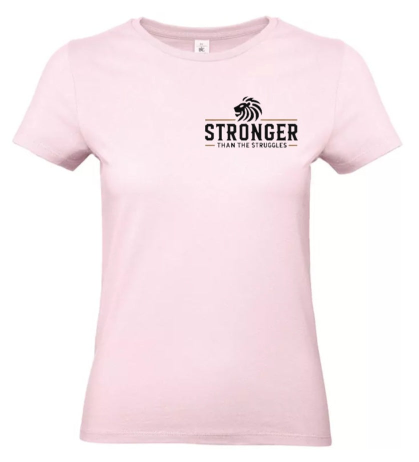 Stronger Than The Struggles Dames T-Shirt - Original Edition (Zwart/Bronze & Wit/Bronze Logo)