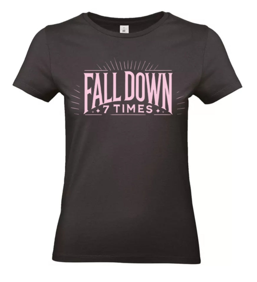 Rise Again Dames T-Shirt – Power Edition (Roségouden & Roze Logo's)