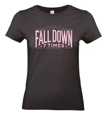 Rise Again Dames T-Shirt – Power Edition (Roségouden & Roze Logo's)