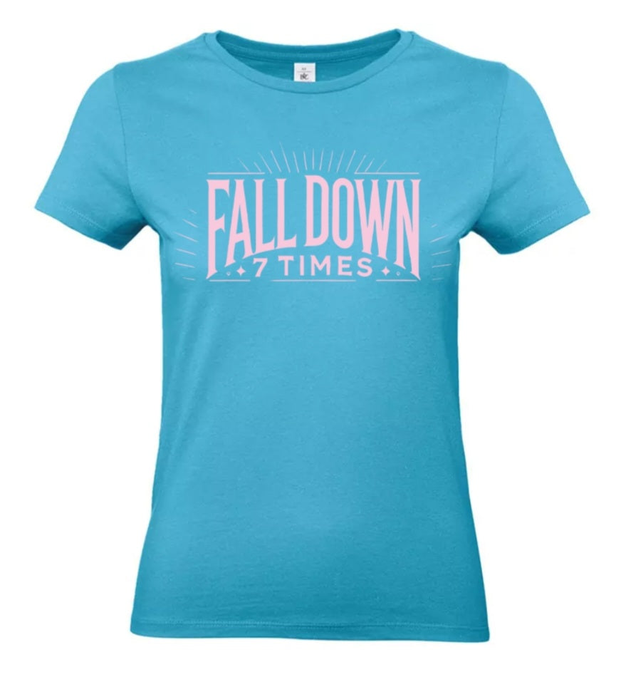 Rise Again Dames T-Shirt – Power Edition (Roségouden & Roze Logo's)