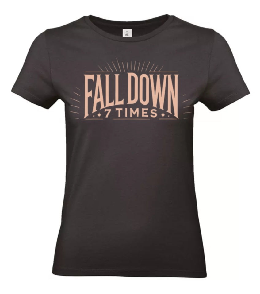 Rise Again Dames T-Shirt – Power Edition (Roségouden & Roze Logo's)