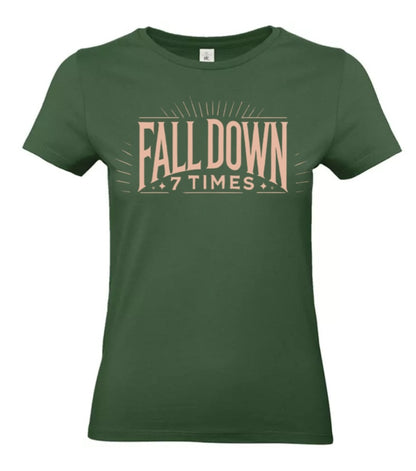 Rise Again Dames T-Shirt – Power Edition (Roségouden & Roze Logo's)