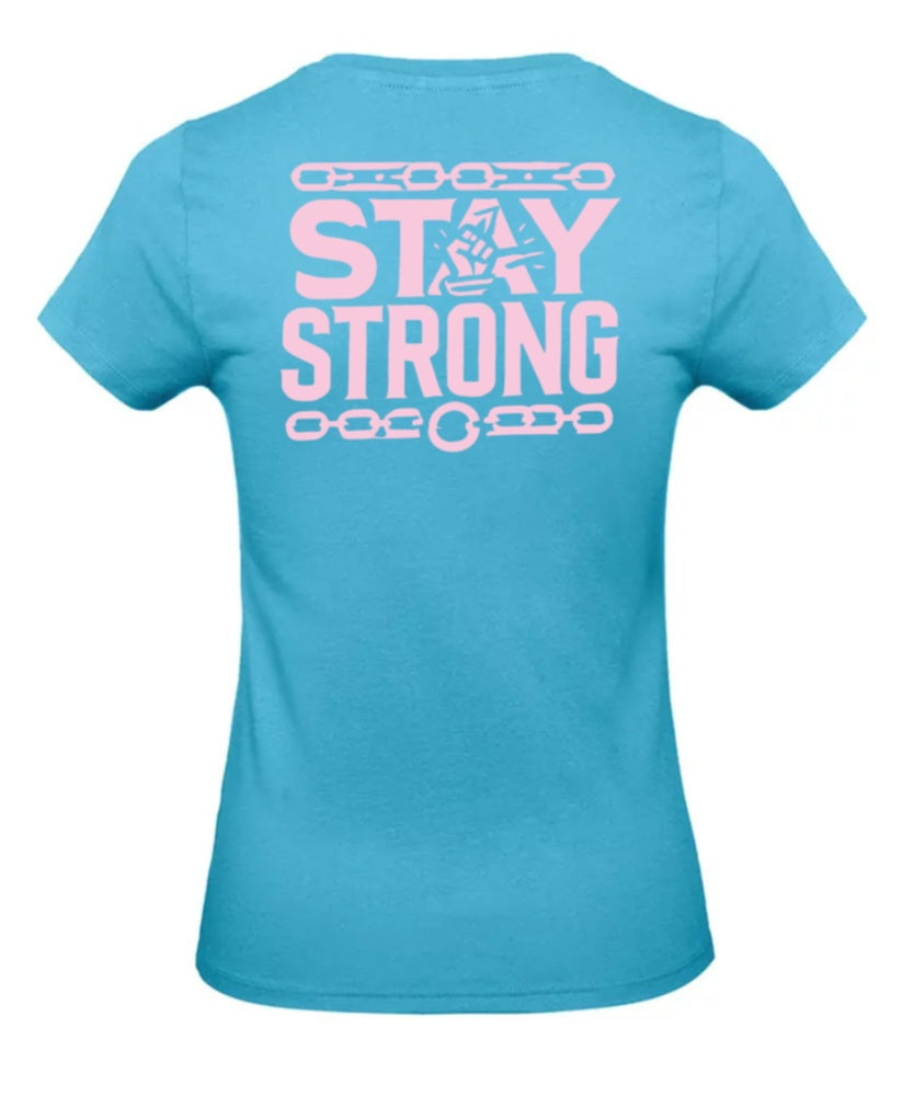 Stay Strong Dames T-Shirt - Power Edition (Roségouden & Roze Logo's)