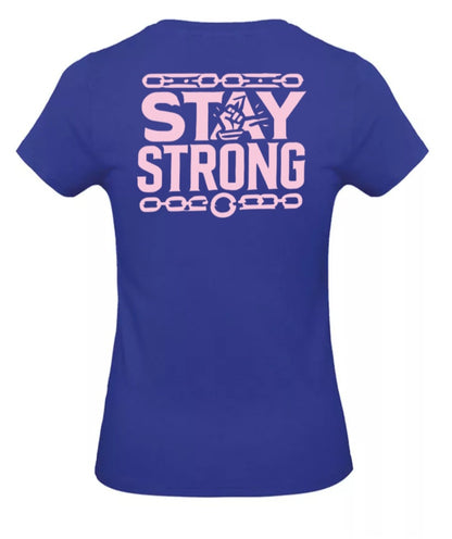 Stay Strong Dames T-Shirt - Power Edition (Roségouden & Roze Logo's)