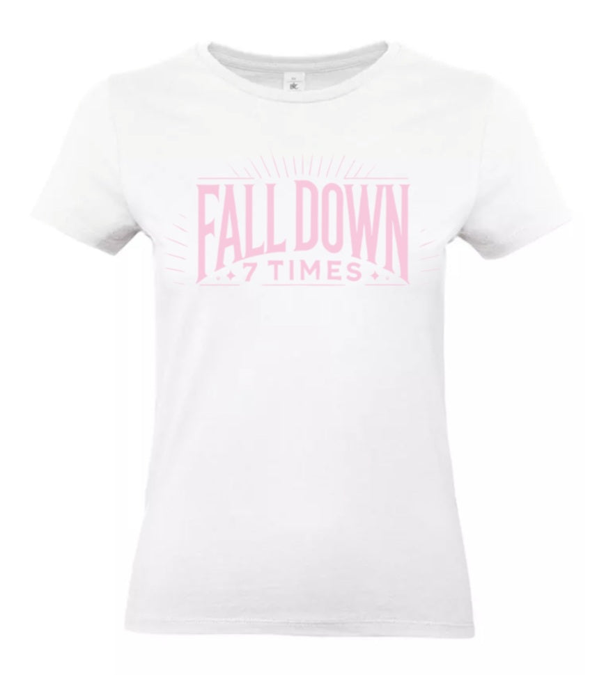 Rise Again Dames T-Shirt – Power Edition (Roségouden & Roze Logo's)