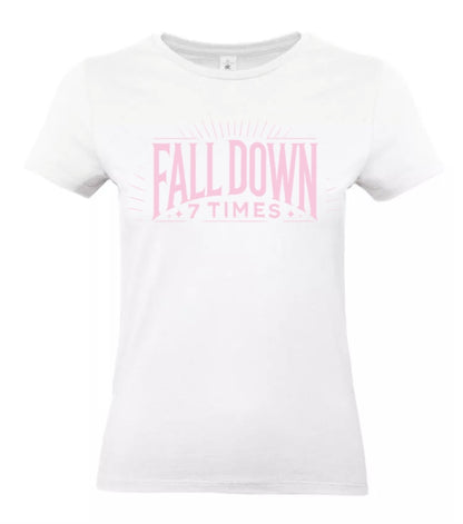 Rise Again Dames T-Shirt – Power Edition (Roségouden & Roze Logo's)