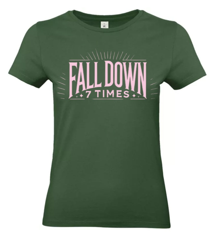 Rise Again Dames T-Shirt – Power Edition (Roségouden & Roze Logo's)