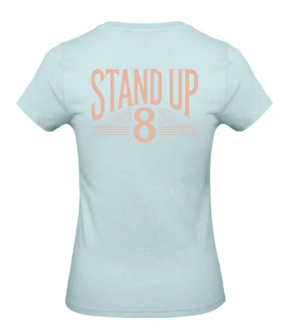 Rise Again Dames T-Shirt – Power Edition (Roségouden & Roze Logo's)