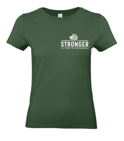 Stronger Than The Struggles Dames T-Shirt - Classic Edition (Witte & Zwarte logo)