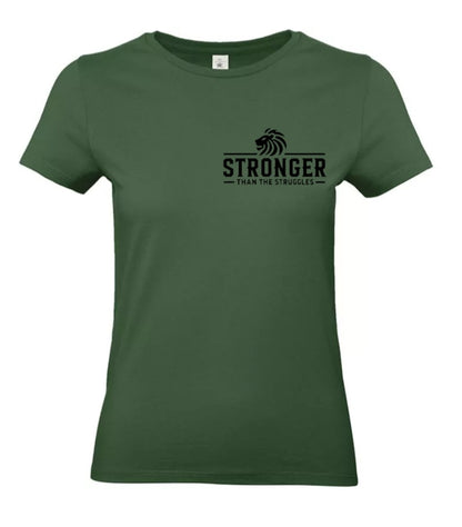 Stronger Than The Struggles Dames T-Shirt - Classic Edition (Witte & Zwarte logo)