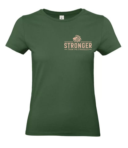 Stronger Than The Struggles Dames T-Shirt - Power Edition (Roségouden & Roze logo)