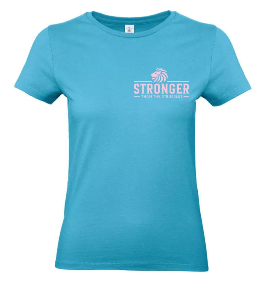Stronger Than The Struggles Dames T-Shirt - Power Edition (Roségouden & Roze logo)