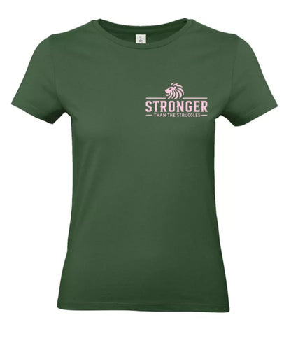 Stronger Than The Struggles Dames T-Shirt - Power Edition (Roségouden & Roze logo)