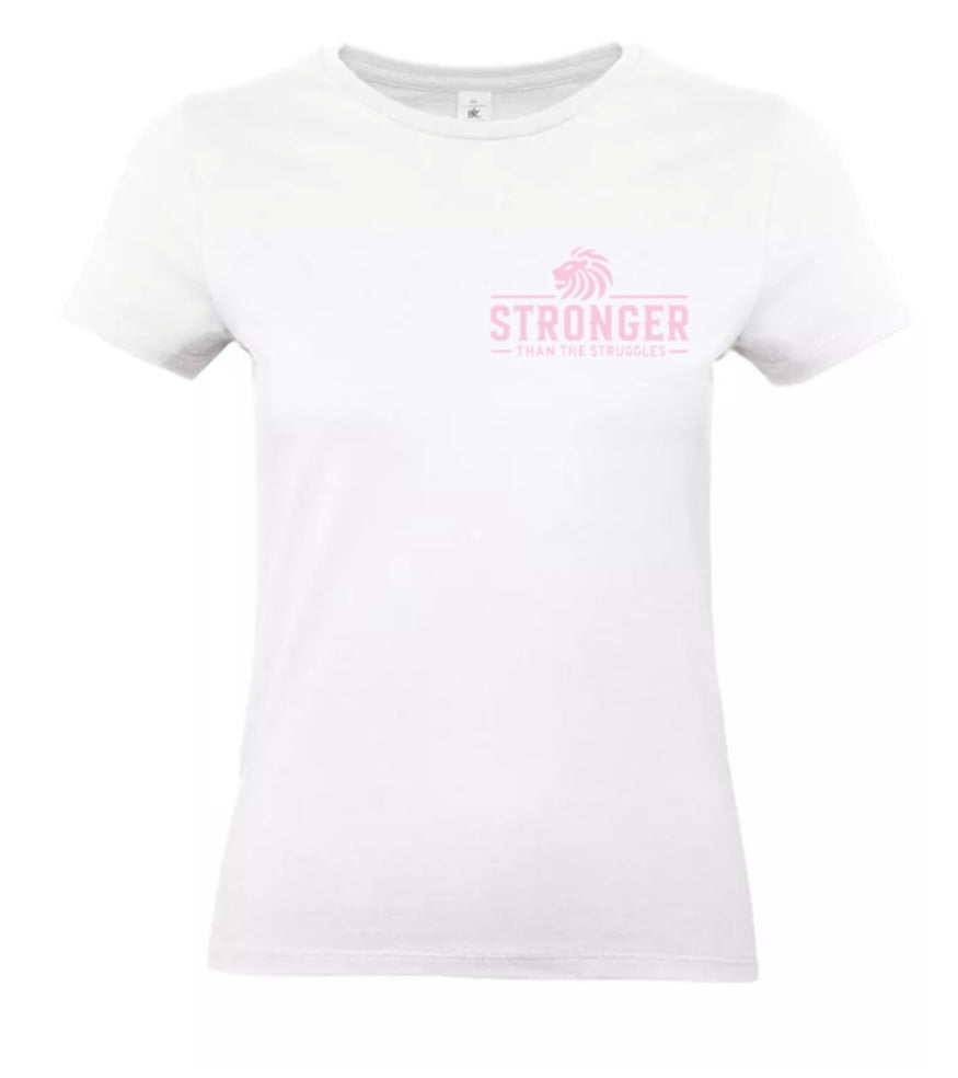 Stronger Than The Struggles Dames T-Shirt - Power Edition (Roségouden & Roze logo)