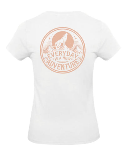 Everyday Is A New Adventure Dames T-Shirt - Power Edition  (Roségouden & Roze logo's)