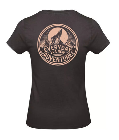 Everyday Is A New Adventure Dames T-Shirt - Power Edition  (Roségouden & Roze logo's)